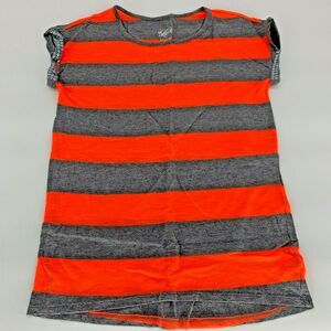 Justice Girls T-Shirt Top Short Sleeve Sequins Striped Casual Sz 12
